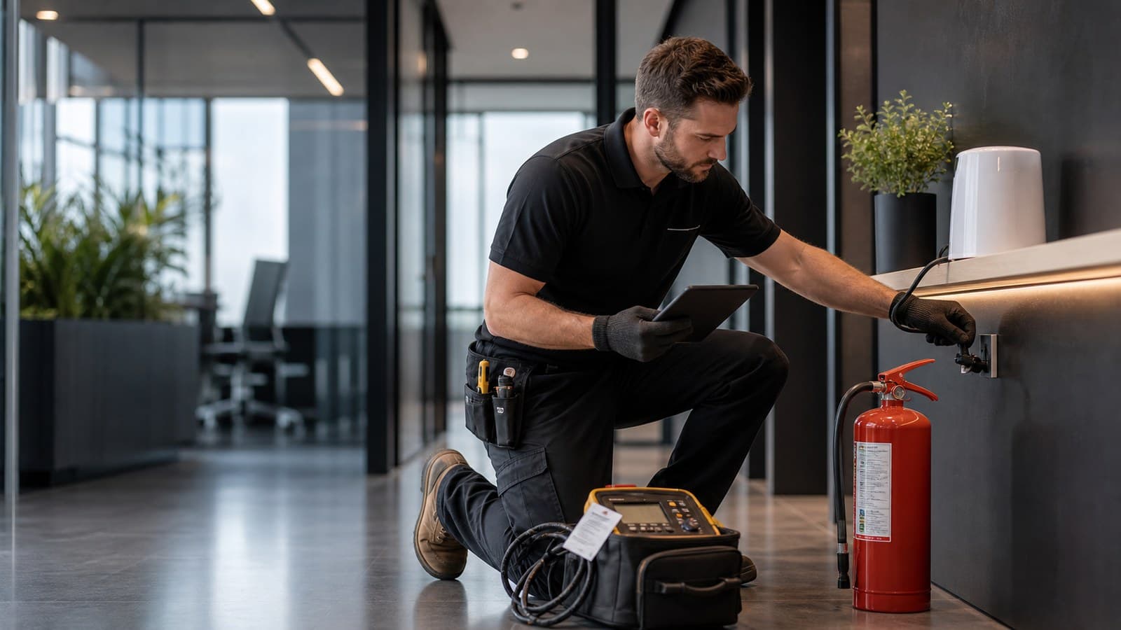 COMPLYT technician completing workplace compliance checks in Melbourne